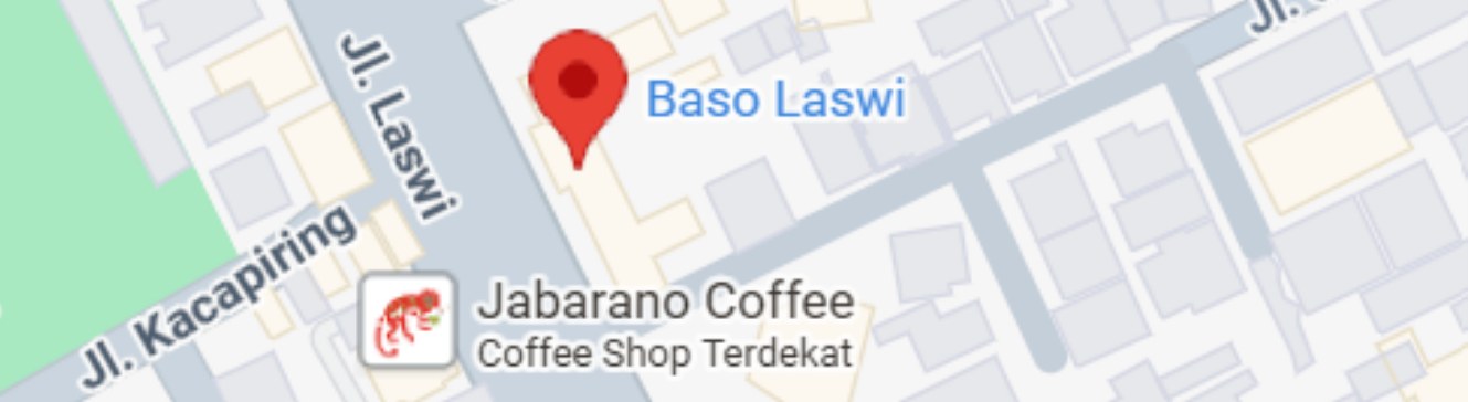 Peta lokasi Baso Laswi di Jl. Laswi, Kacapiring, Bandung